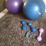 stability balls and some light weights